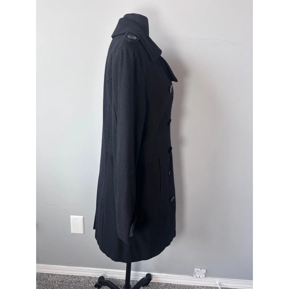 Giacca Gallery Company Black Double Breasted Wool Blend Coat Women's Size Medium
